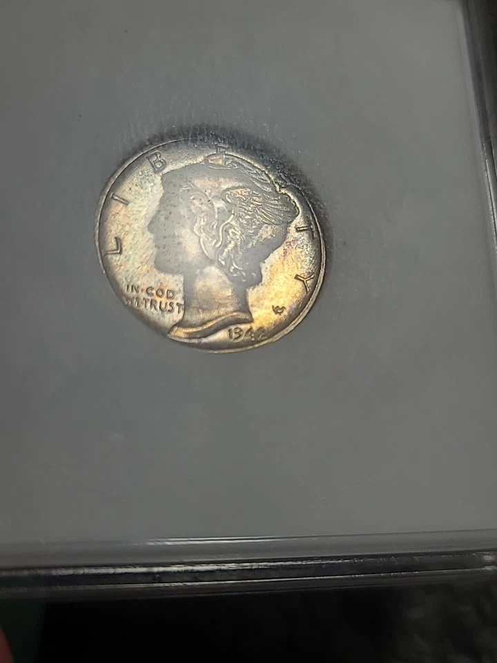 1942 D RPD Overdate OBVERSE  MS 64 FSB Gen 4 Soapbox Anacs Toned - Image 1 of 4