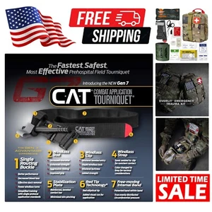 Military Combat Trauma Kit with CAT GEN-7 Tourniquet for Emergency Preparedness - Picture 1 of 11