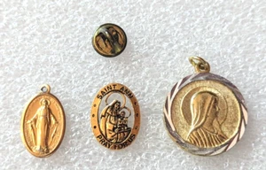 Vintage Catholic Prayer Pendant Pin Lot, Saint Ann, Immaculate Conception, Mary - Picture 1 of 7