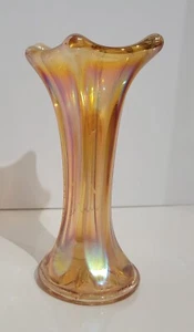 Antique Imperial Morning Glory Marigold Carnival Glass Mini Vase - Picture 1 of 5