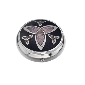 Pillbox Silver Plated Celtic Knot Trinity Purple Brand New and Boxed - Picture 1 of 3