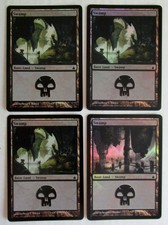 SWAMP x 4 - ALL FOIL - RAVNICA - MTG
