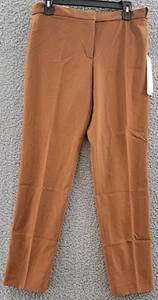 CALVIN KLEIN Highline Tapered Mid-Rise Ankle Pants Women's 6 Brown Pocket Zipper - Picture 1 of 15