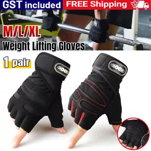 Best Weight Lifting Gloves Gym Bodybuilding Fitness Workout Training Wrist Strap - Picture 1 of 12
