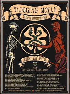 FLOGGING MOLLY | AMIGO THE DEVIL 2024 Tour Ltd Ed RARE Poster +BONUS Punk Poster - Picture 1 of 2