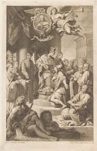 Carlo Faucci "Allegorical Scene" Copper Engraving after Giuseppe Zocchi, 1756(1) - Picture 1 of 3