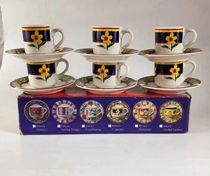 Durastone M9039 (Camellia) Coffee Espresso Cup & saucer Set, Service for 6 - Picture 1 of 20
