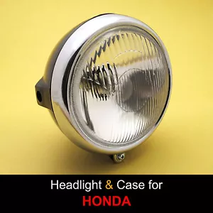 Honda MT125 MT250 MR175 MR250 CD125 CD185 CD200 6" Headlight + Bucket Case + Rim - Picture 1 of 11