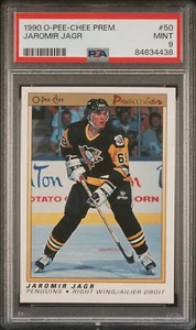 1990-91 O-Pee-Chee Premier JAROMIR JAGR Rookie RC #50 PSA 9 PSA9 MINT - Picture 1 of 2