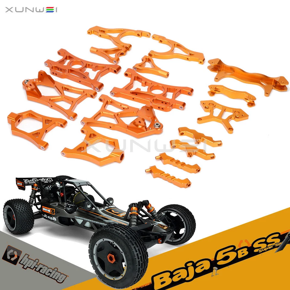 Orange Aluminum Upgrade Part for RC 1/5 HPI Racing Baja 5B 5T 5R 5SC 2.0 SS Flux - Image 1 of 1