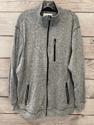 Sudadera Sonoma Variegada Negra/Blanca Cremallera Frontal Bolsillos Cuello Usada en Excelente Condición Para Hombres 2XB Foto 1 de 4