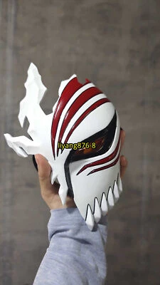 Handmade BLEACH Kurosaki Ichigo Cosplay Mask FRP Half Face Mask Halloween Props - Image 1 of 4