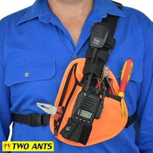 Radio Holster Chest Harness - Left - Orange - Two Ants Pharaoh CT100SLOE - Picture 1 of 10