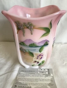 Fenton Kunstglas handbemalt Rosalene American Gallery Vase 2006 - Bild 1 von 5