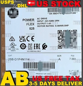 25B-D1P4N114 25BD1P4N114 PowerFlex 525 0.4KW 0.5HP AC drive 1pcs - Picture 1 of 3