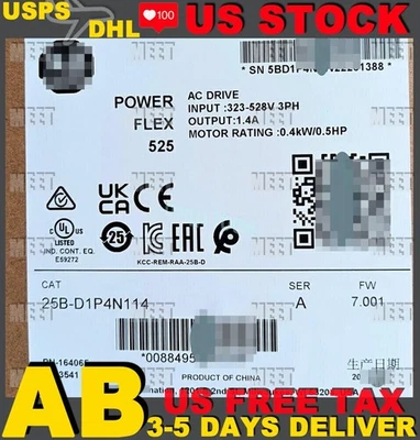 25B-D1P4N114 25BD1P4N114 PowerFlex 525 0.4KW 0.5HP AC drive 1pcs - Image 1 of 3
