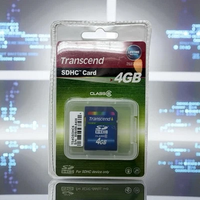 Transcend SDHC Card 4GB Media Memory Card Class 6; new Unopened OEM packaging - Image 1 of 3