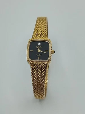 Reloj de vestir Dufonte Lucien Piccard chapado en oro con diamantes de colección sin funcionar para damas Foto 1 de 4