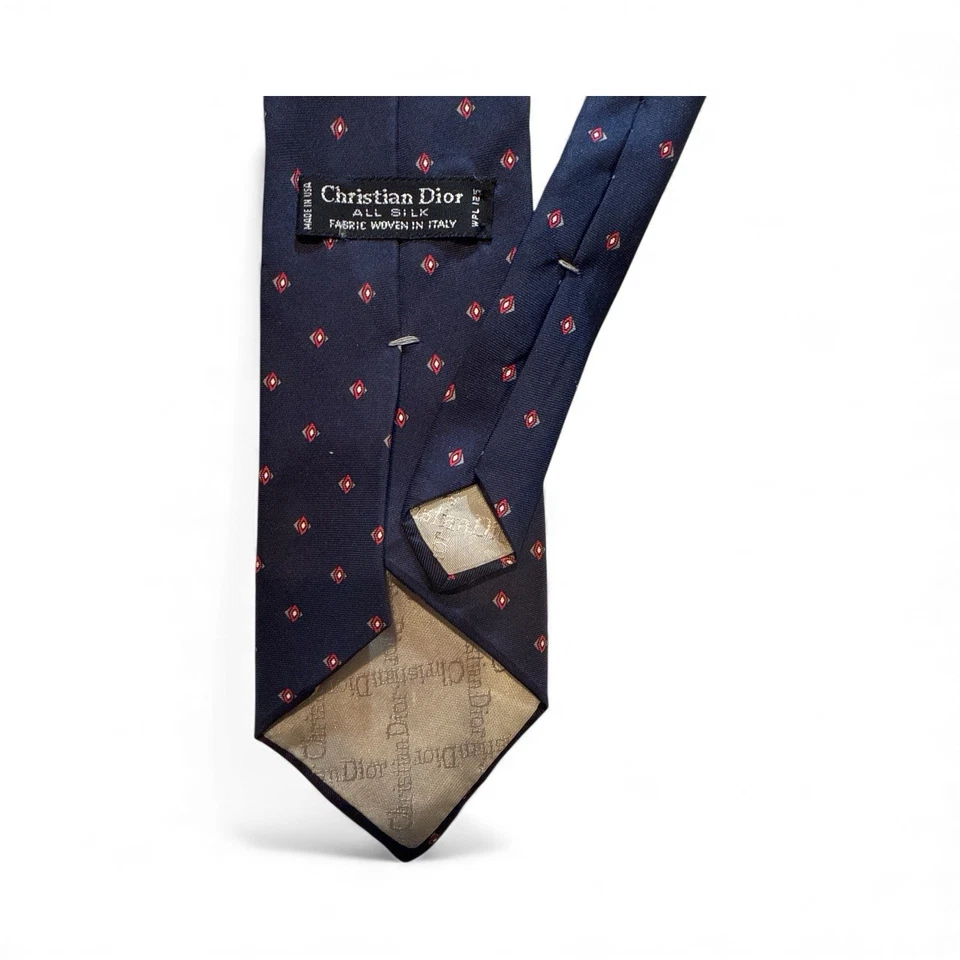 Corbata de seda Christian Dior de colección azul para hombre hecha en tela tejida en Italia WPL125 Foto 1 de 4