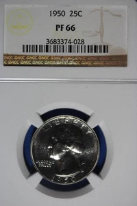 1950 NGC 25C PF66 WASHINGTON QUARTER #B50803 - Picture 1 of 2