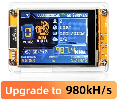 BTC Lottery Miner NerdMiner 2.8" 1000Kh/s Hashrate BTC Solo Lottery Crypto - Image 1 of 4