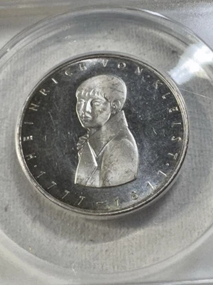 1977-G Germany 5 Mark Silver Proof von Kleist Graded PR 63 Cameo by ANACS - Image 1 of 4