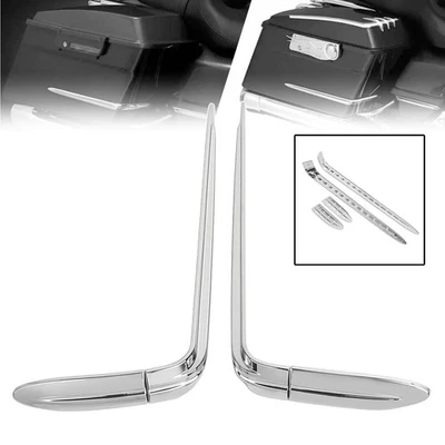 Chrome Hard Saddlebag Lid Accent Trim For Harley Road King FLHR FLHX Tri Glide Foto 1 de 4