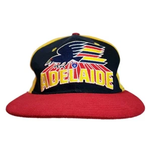 Vintage Adelaide Crows Hat Spellout Colour Block 1990s AFL Eclipse Football Cap - Picture 1 of 10