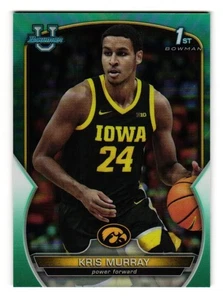 2022-23 Bowman University Chrome Aqua #71 Kris Murray Iowa Hawkeyes SN 104/299 - Picture 1 of 2