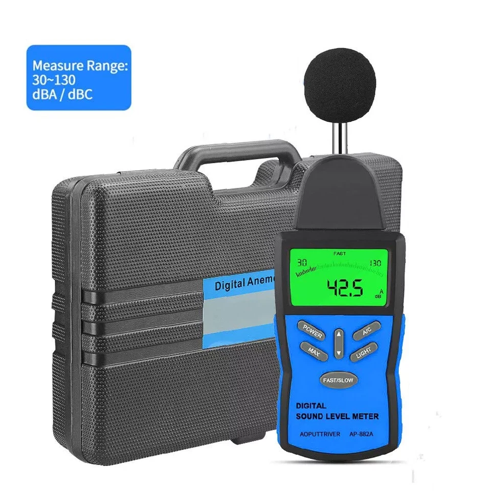 HOLDPEAK Digital LCD Sound Level Meter 30-130DB Noise Volume Decibel Tester A/C Fast/Slow