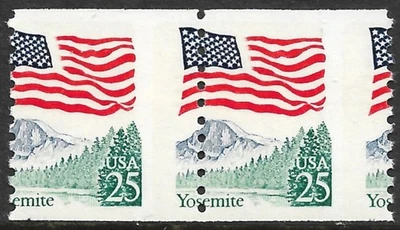 US Stamp #2280 25c. Flag over Yosemite Missperf Error MNH - Image 1 of 2