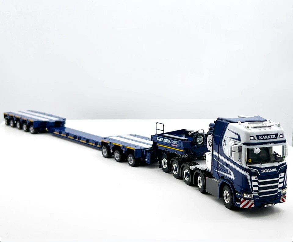 Scania S Highline 10x4 Scheuerle Sprechanlagenanhänger "Karner" WSI LKW Modelle - Bild 1 von 4