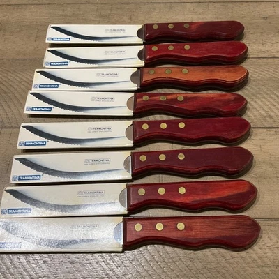 Cuchillos Tramontina 8 Porterhouse Steak 5” Hoja 10” Acero Alto Carbono Brasil Foto 1 de 4