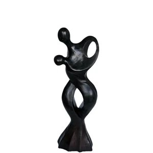 Coppia danzante romantica postmoderna Ironwood scultura legno massello pesante intagliato - Foto 1 di 9