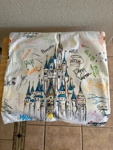 Disney Castle Character Signatures Soft Accent Throw Pillow Cover 18” - Picture 1 of 5