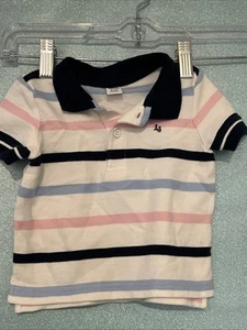 EUC Janie and Jack, Baby Boy Polo, 3-6 Mo, Striped Pink White - Picture 1 of 3