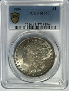 1896 MORGAN DOLLAR PCGS MS 63 - Picture 1 of 4