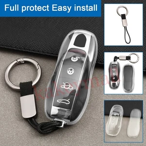 Key Fob Cover  For Cayenne Panamera Macan 718 911 Key Case Chain Bag Accessories - Picture 1 of 8