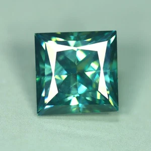 2.08 Cts_Replacement of Diamond _Genuine Real Blue Green Moissanite_Fancy Cut - Foto 1 di 3