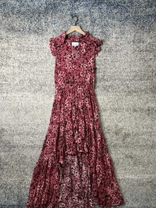 Gilbert Farrar Lightweight High Low Pink Floral Dress Size Medium - Picture 1 of 11