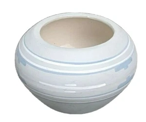 Pale blue southwestern decor pottery bowl  hand painted by TESA, 2 3/4" h - Picture 1 of 5