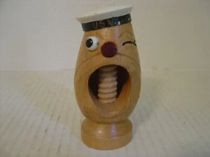 VINTAGE CARVED WOODEN USN SAILOR NUT CRACKER PRESS - Picture 1 of 5