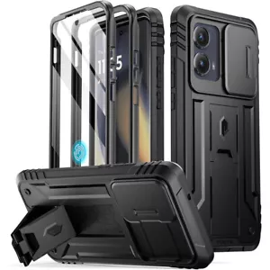 Für Motorola Moto Edge 2024 Hülle | Poetisch mit Ständer Einbaubildschirm schwarz - Bild 1 von 6