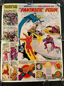 Vintage Marvel Comics Origin Of The Fantastic Four Poster 1980 Coca Cola Company - Picture 1 of 6