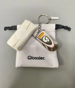 Glossier Los Angeles Flip Phone Mirror Keychain LA Exclusive - Picture 1 of 6