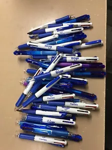 100 Wholesale Lot Misprint Ink Pens 3 COLOR "Clicker" Type Pens Red Black Blue - Picture 1 of 5