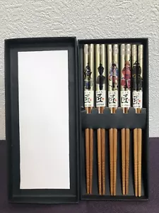 Japanese Samurai Armor Chopsticks Wood Set Bushi Gift Box Sengoku Warlords - Picture 1 of 4