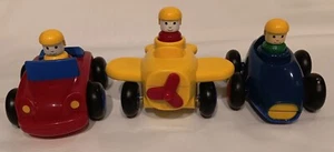 3 BATTAT Pre-School Pretend Play Vehicles-PERSON Attached CAR-SPORT CAR-AIRPLANE - Picture 1 of 7