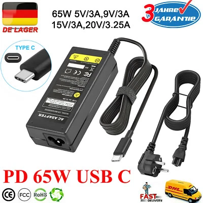 65W USB-C Typ C Laptop Ladegerät Netzteil für Samsung HP Lenovo Dell Universal - Bild 1 von 4