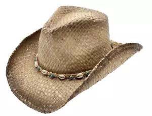 Cappello da cowboy Peter Grimm cocco taglia unica 100% tessuto opaco arachidi paglia cappello western - Foto 1 di 1